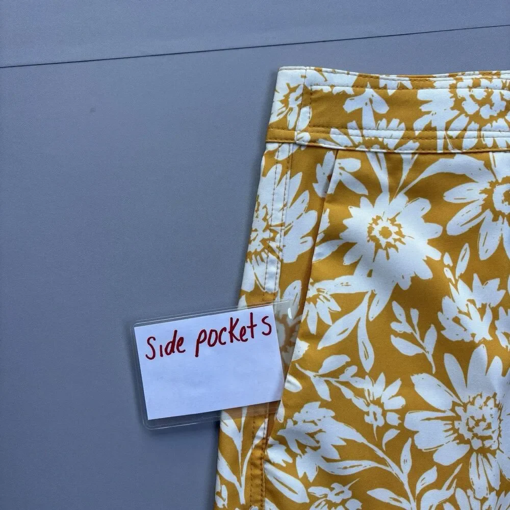 Rip Skirt Hawaii Womens XXL Yellow Floral Saffron Sun Wrap Beach Tropical NEW